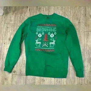 Browning green large Christmas crew neck sweatshirt